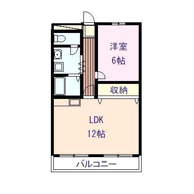 宮本マンション(1LDK/1階)の間取り写真