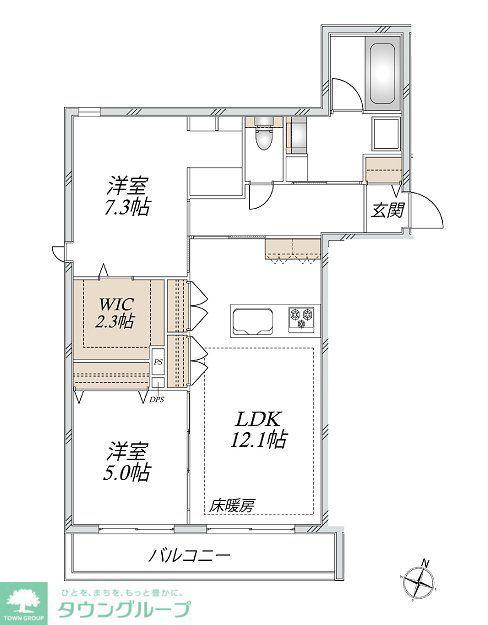 フォルトゥーナ(2LDK/2階)の間取り写真
