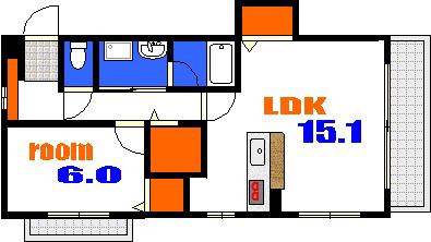 西十日市FLATS(1LDK/9階)の間取り写真
