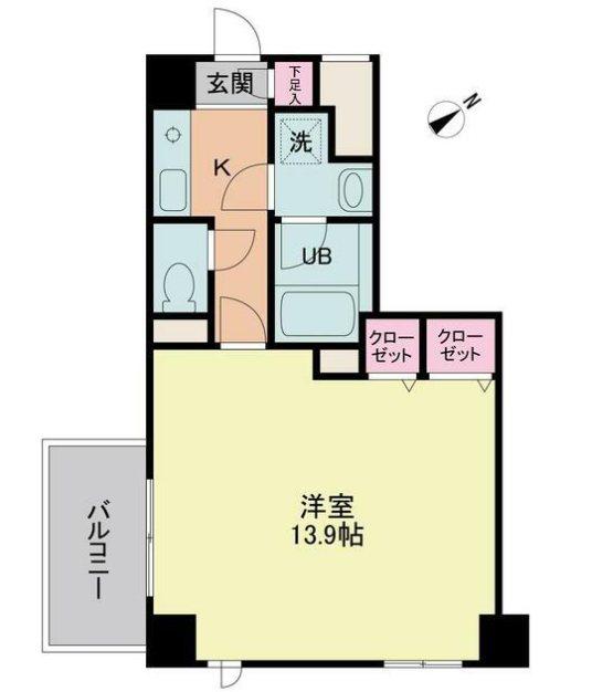 コートプラザ調布(1K/2階)の間取り写真