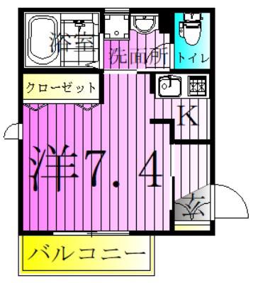 グリーンパーク21(1K/1階)の間取り写真