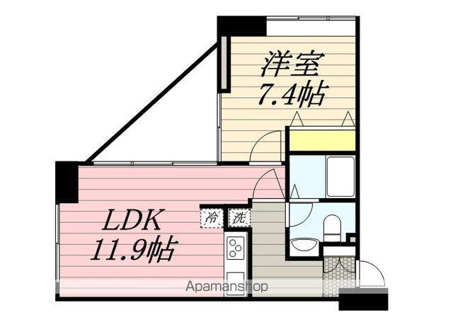 サウンドおしあげ(1LDK/8階)の間取り写真