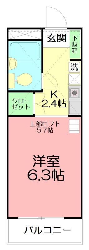 アイビー・ハウス(ワンルーム/2階)の間取り写真