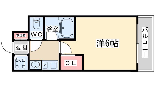 エスリード同心第3(1K/7階)の間取り写真
