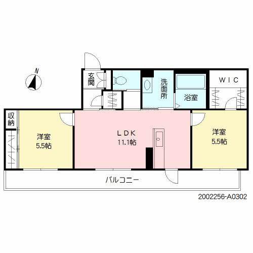 エンジョイスペース鷹の巣(2LDK/3階)の間取り写真