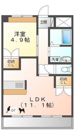 JR中央本線 新守山駅 徒歩12分 3階建 築13年(1LDK/3階)の間取り写真