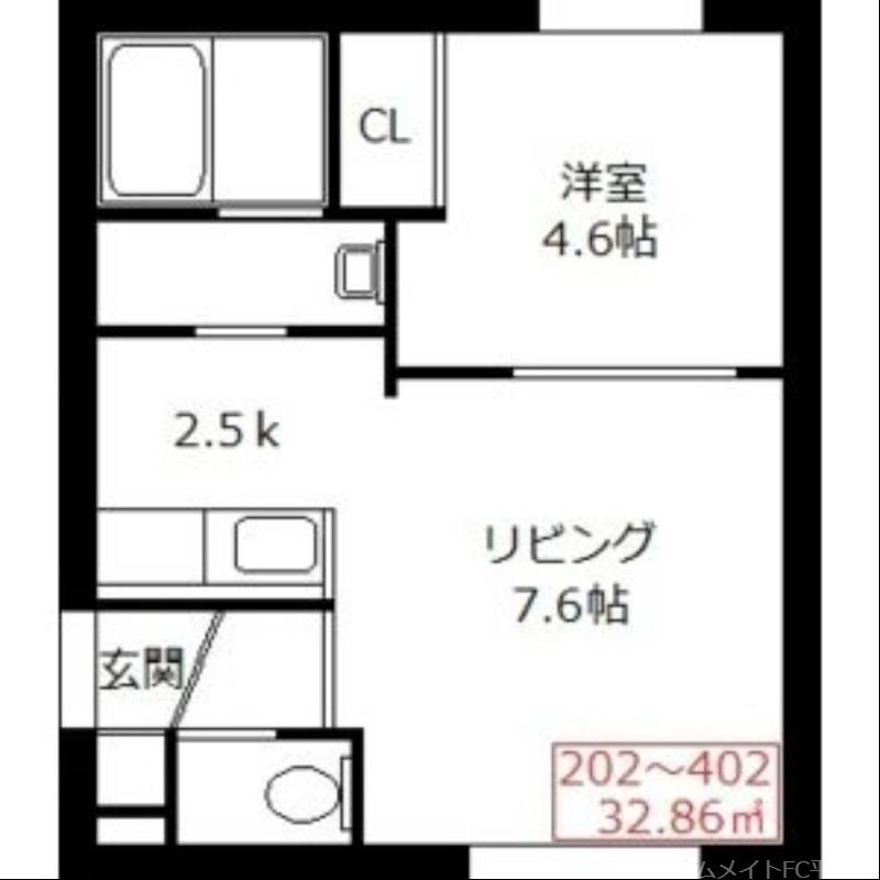 LE MERCI (1LDK/1階)の間取り写真