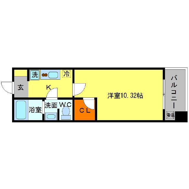グラン・シーマ(1K/3階)の間取り写真