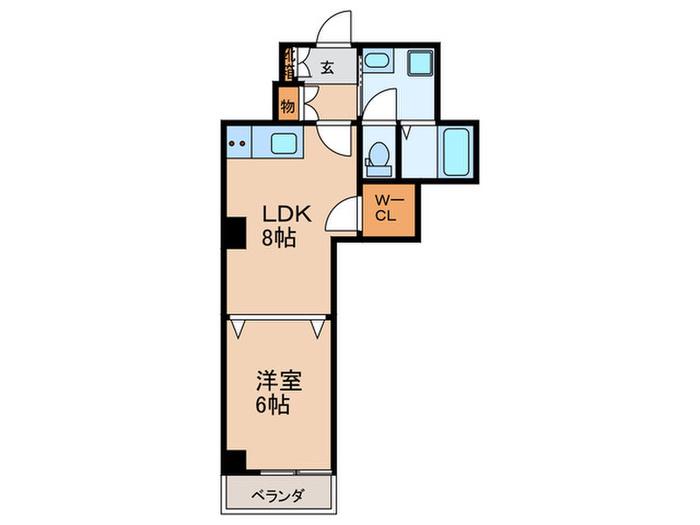 桜川グレースマンション(1LDK/5階)の間取り写真