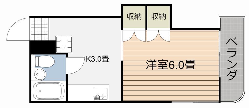 迫田ビル(1K/4階)の間取り写真