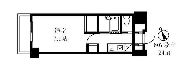 アーツ芝浦(1K/6階)の間取り写真