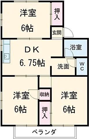 アネックス高柳 A(3DK/2階)の間取り写真