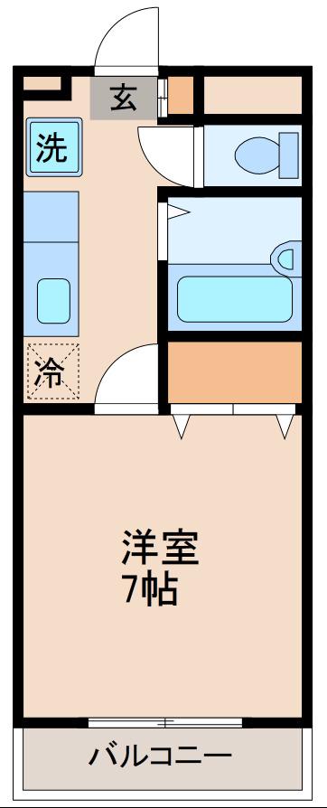 グリーンウッド国領(1K/2階)の間取り写真