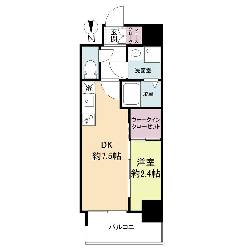セレニテ谷町四丁目アリエ(1DK/8階)の間取り写真