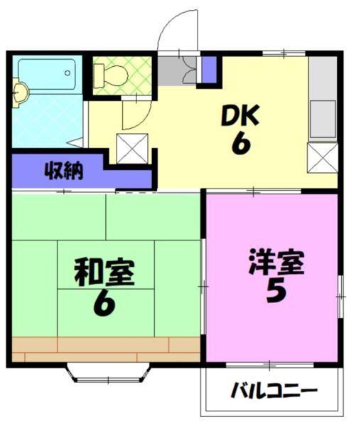 Dハイツ(2DK/1階)の間取り写真