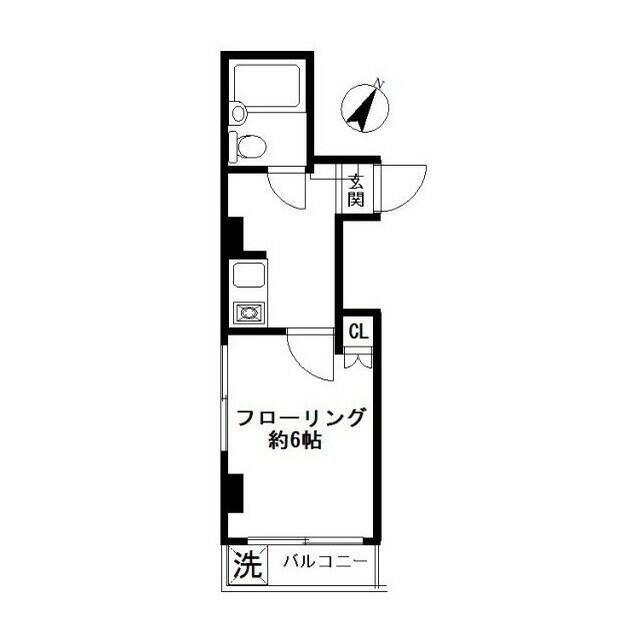 コーポハナワ(1K/3階)の間取り写真