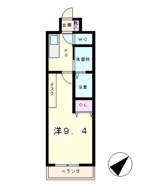 RAINBOW CITY南草津(1K/5階)の間取り写真