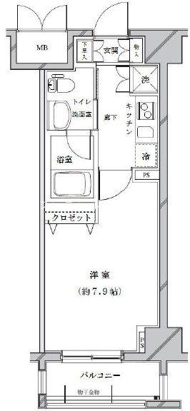 ライジングプレイス浅草参番館(1K/5階)の間取り写真