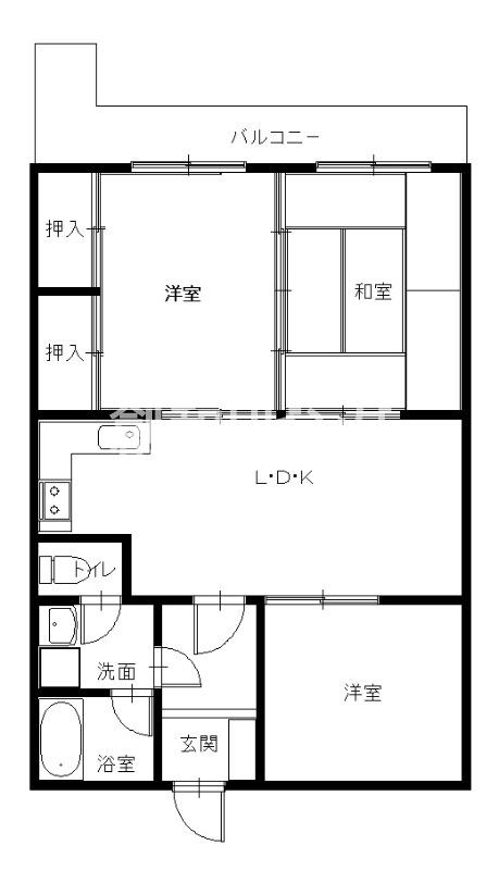 アールグレイマンション岩屋(3LDK/5階)の間取り写真