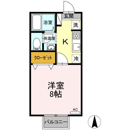 セジュールNK(1K/2階)の間取り写真