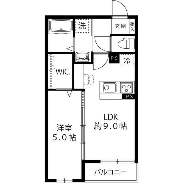 ソレアード町田(1LDK/1階)の間取り写真