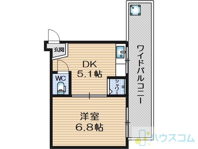 プレザント総持寺(1DK/3階)の間取り写真