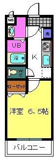 もずイースト(1K/2階)の間取り写真