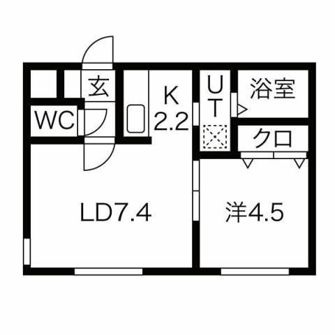 アール栄通(1LDK/4階)の間取り写真