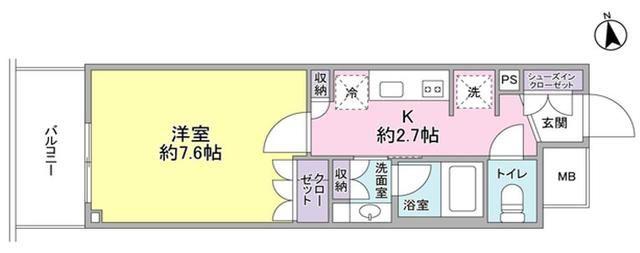 スタイリオ品川中延(1K/5階)の間取り写真