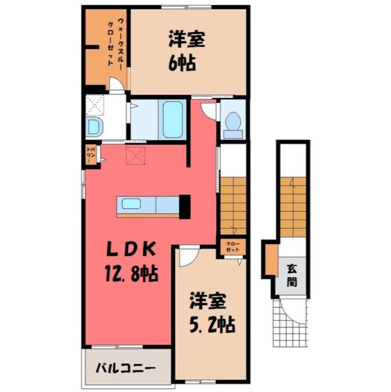 ポップ・アップ ハウス(2LDK/2階)の間取り写真