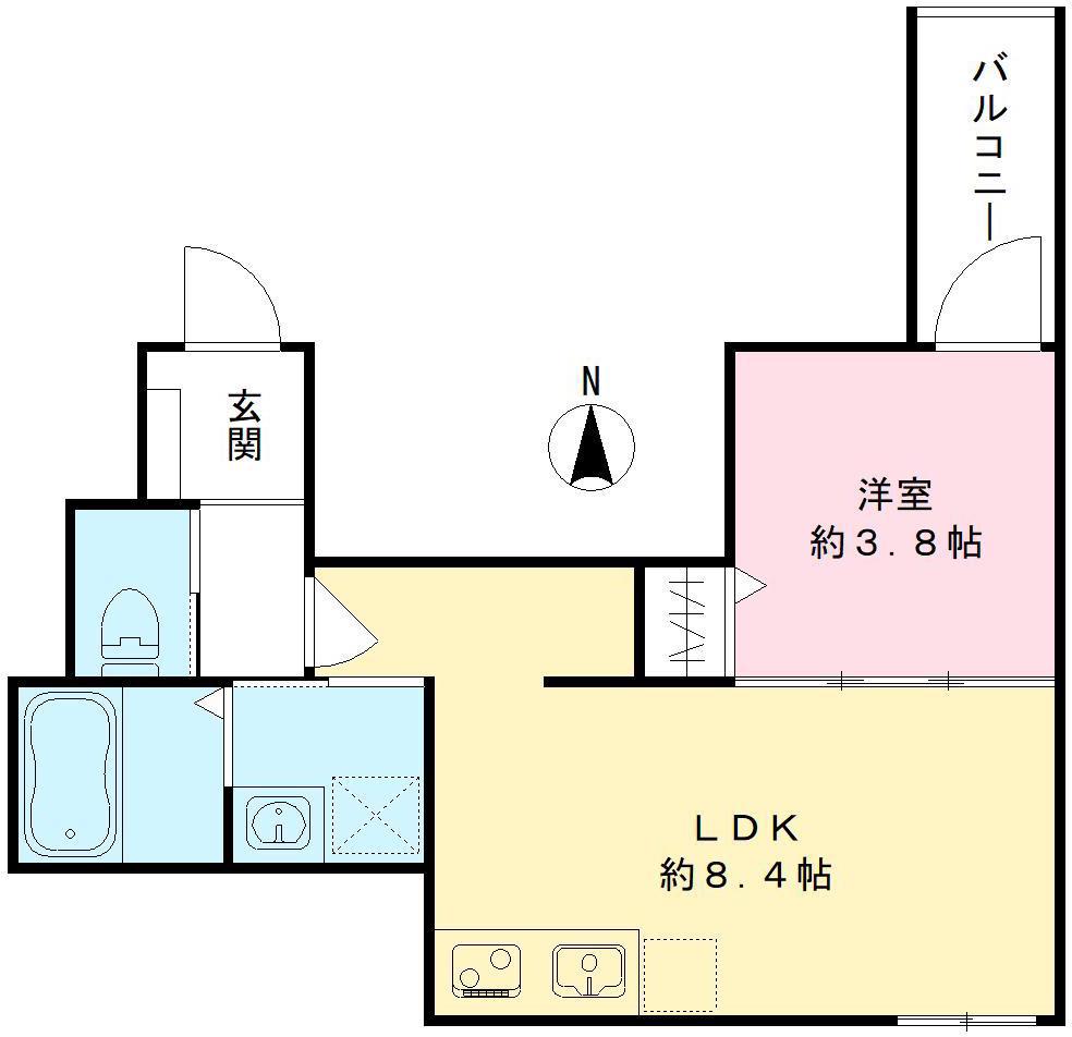 アーバン・コハマ(1LDK/1階)の間取り写真