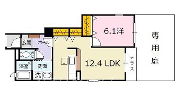 ブリーゼ・F(1LDK/1階)の間取り写真