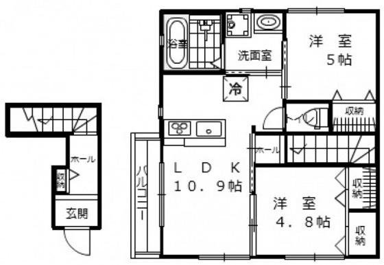 E-MAIII(2LDK/2階)の間取り写真