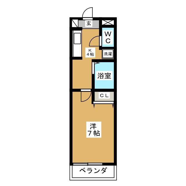 ロアール池尻(1K/3階)の間取り写真