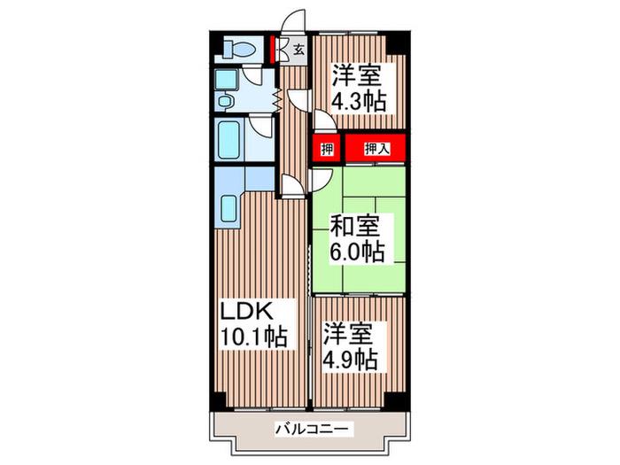 シュターンハイム第2(3LDK/5階)の間取り写真