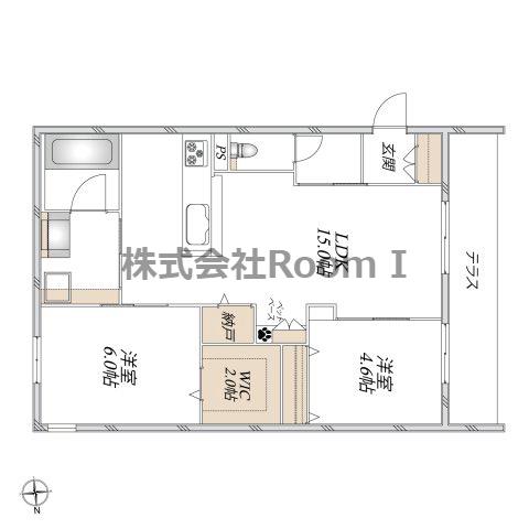 大阪市阿倍野区阪南町2丁目へーベルメゾン・旭化成(2LDK/1階)の間取り写真