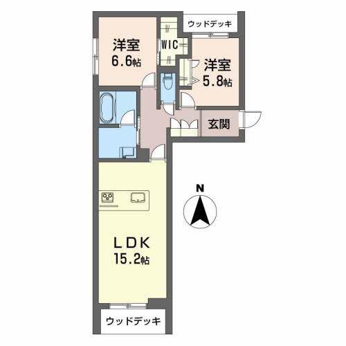 シャーメゾンキャメリア(2LDK/1階)の間取り写真