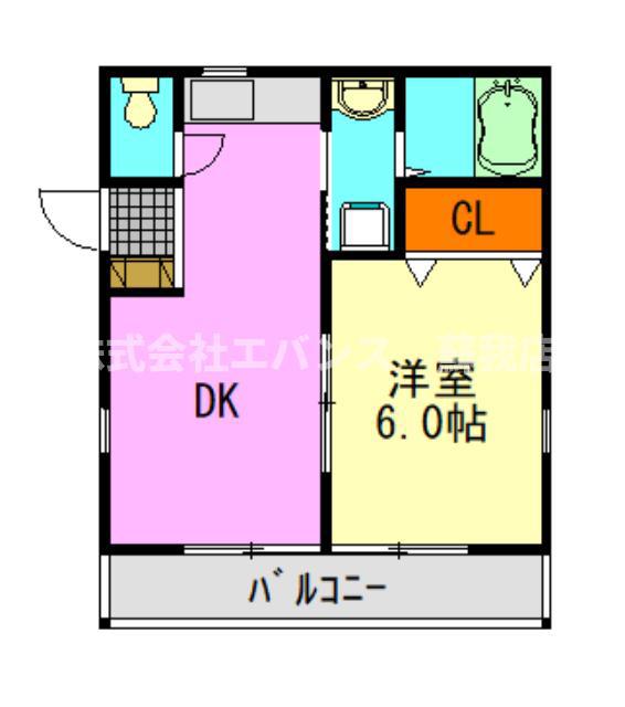 MINATO(1DK/2階)の間取り写真