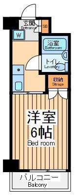 エムエスドゥエル相模原(1K/2階)の間取り写真