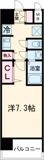 W-STYLE神戸II(1K/13階)の間取り写真