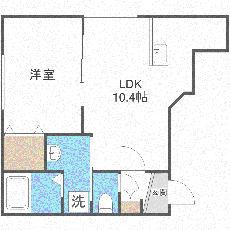 セブンスコート円山(1LDK/3階)の間取り写真