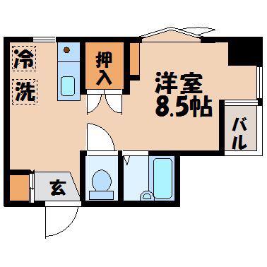 グランピアマンションII(ワンルーム/4階)の間取り写真