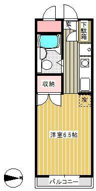 アークトップ西新井(ワンルーム/1階)の間取り写真