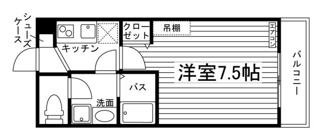 MADRID大和町(1K/1階)の間取り写真