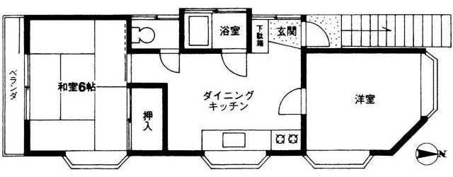 エスエヌハイム(2DK/2階)の間取り写真