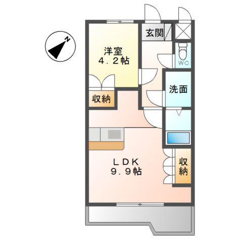 コンフォール(1LDK/1階)の間取り写真