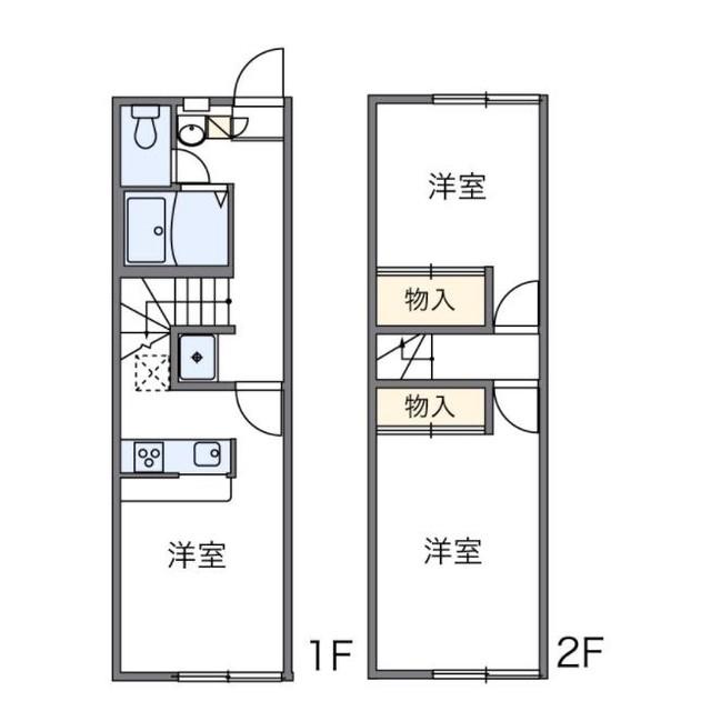 レオパレス峯下B(2LDK/1階)の間取り写真