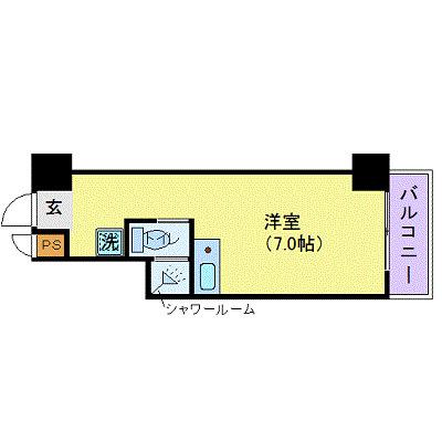 モナーク根岸(ワンルーム/2階)の間取り写真