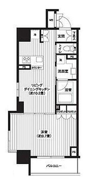 レジディア新御徒町(1LDK/11階)の間取り写真