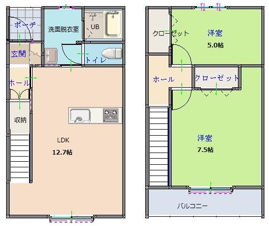 KURASUMU GINZA D棟(2LDK/1階)の間取り写真